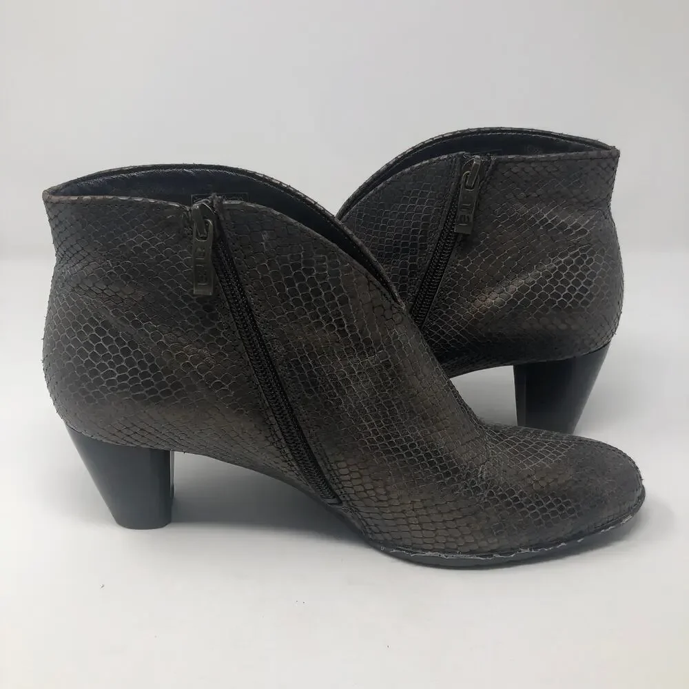 Ara Luftpolster Snake Faux Leather Copper Booties